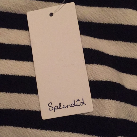 Splendid black cream stripe top - Picture 2 of 4